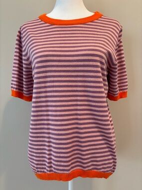 Dokotoo Short Sleeve Knit Top. Womens Small Pink/Purple/Orange Excellent Cond.